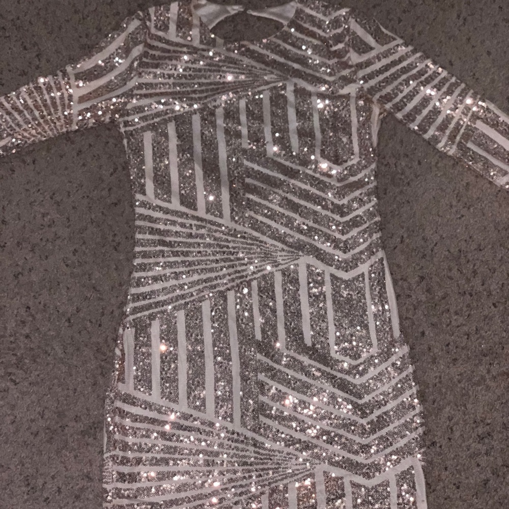 Sequin open back dress